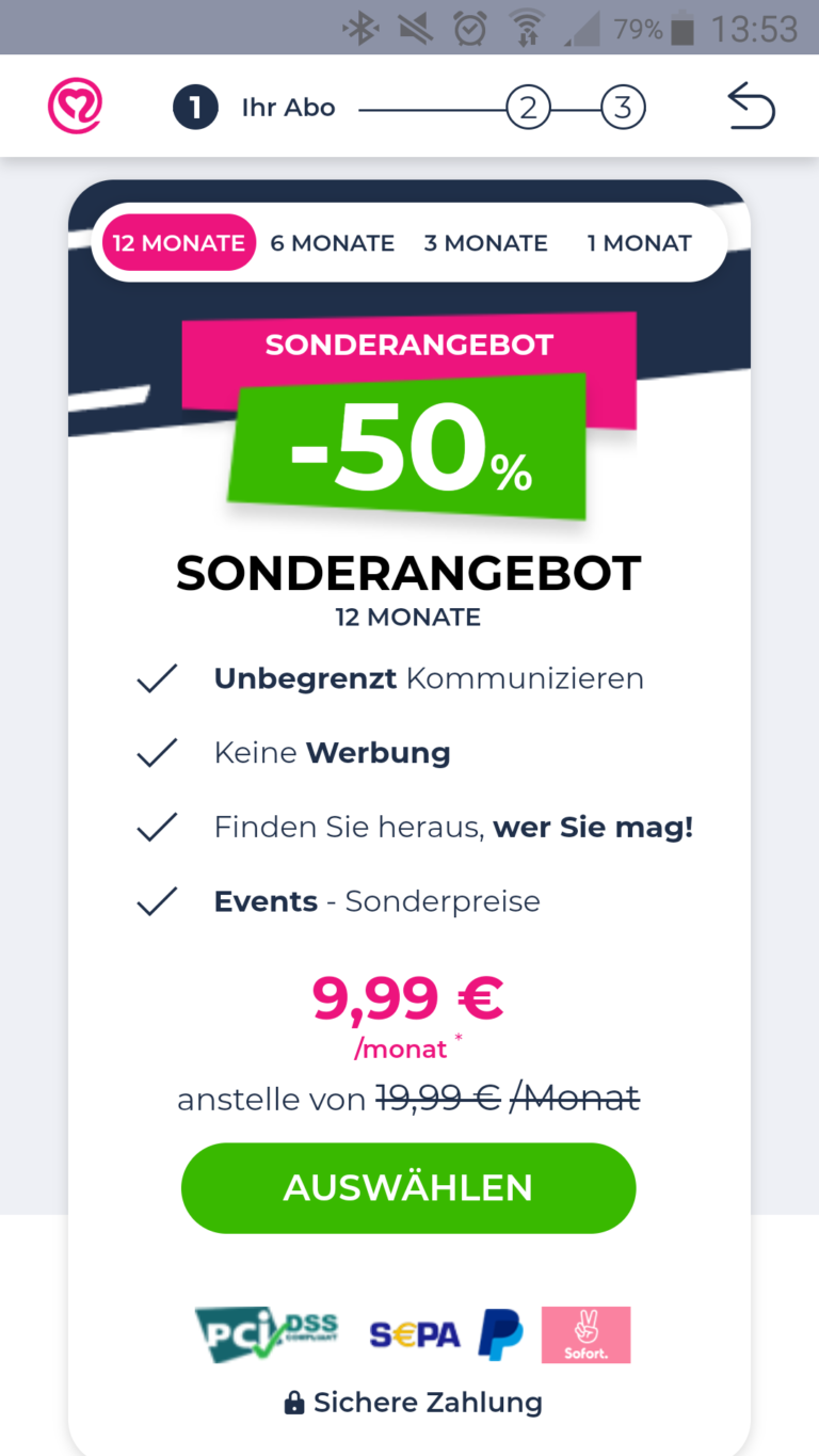 Single.de app kosten