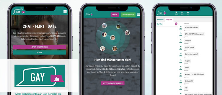 Screenshots Gay.de app