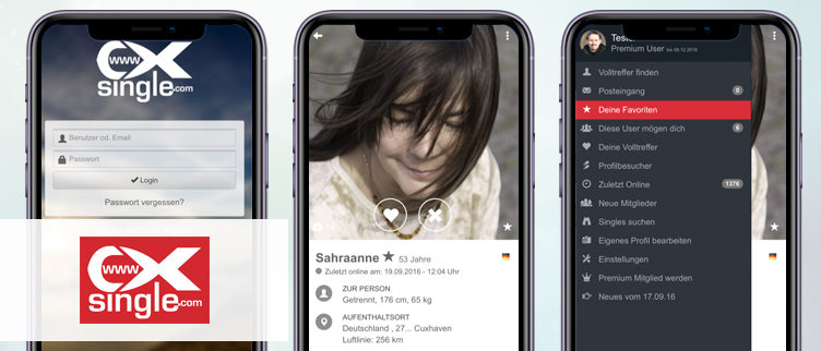 Screenshots cxSingle app