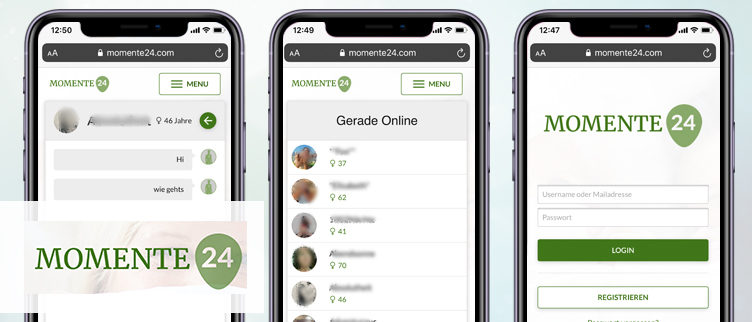 Screenshots Momente24 app
