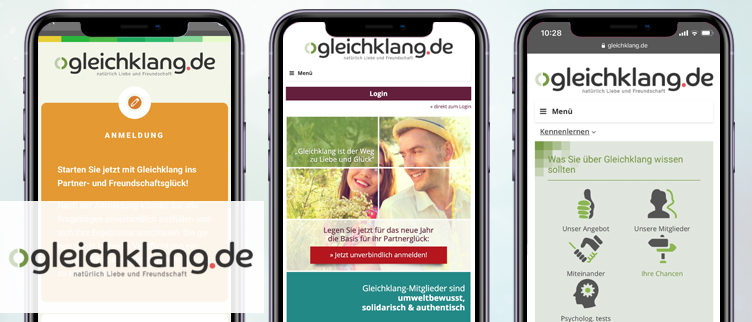Screenshots Gleichklang app